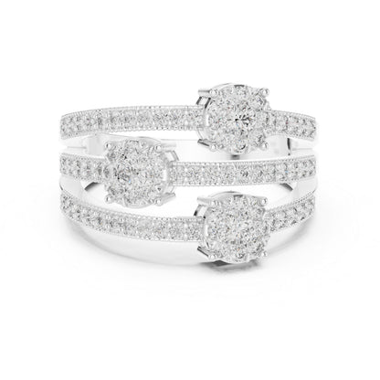 18K White Gold Round Lab-Grown Diamond Drop Ring for Women | Office Wear | Pure Carat