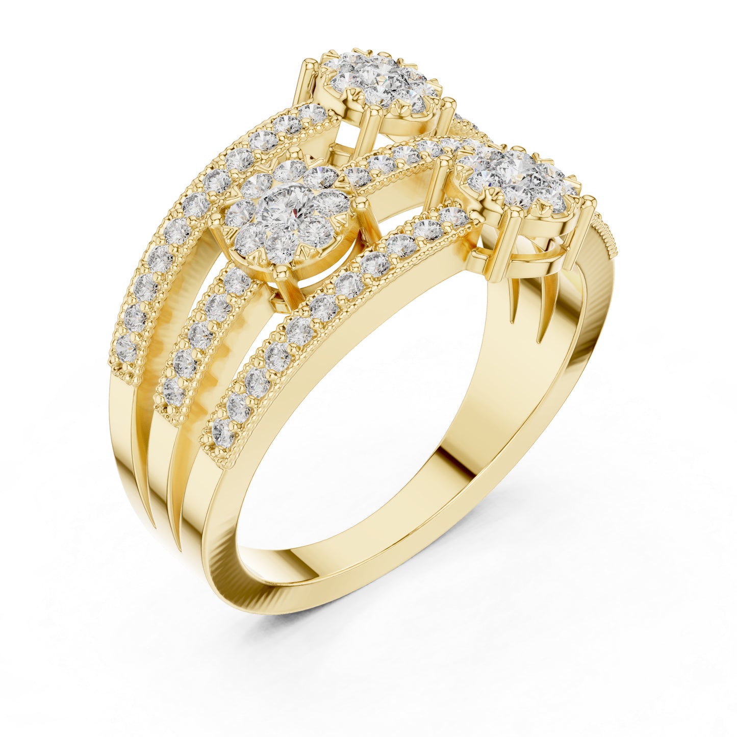 18K White Gold Round Lab-Grown Diamond Drop Ring for Women | Office Wear | Pure Carat