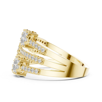 18K White Gold Round Lab-Grown Diamond Drop Ring for Women | Office Wear | Pure Carat