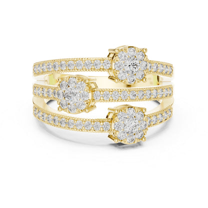 18K White Gold Round Lab-Grown Diamond Drop Ring for Women | Office Wear | Pure Carat