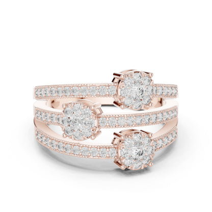 18K White Gold Round Lab-Grown Diamond Drop Ring for Women | Office Wear | Pure Carat