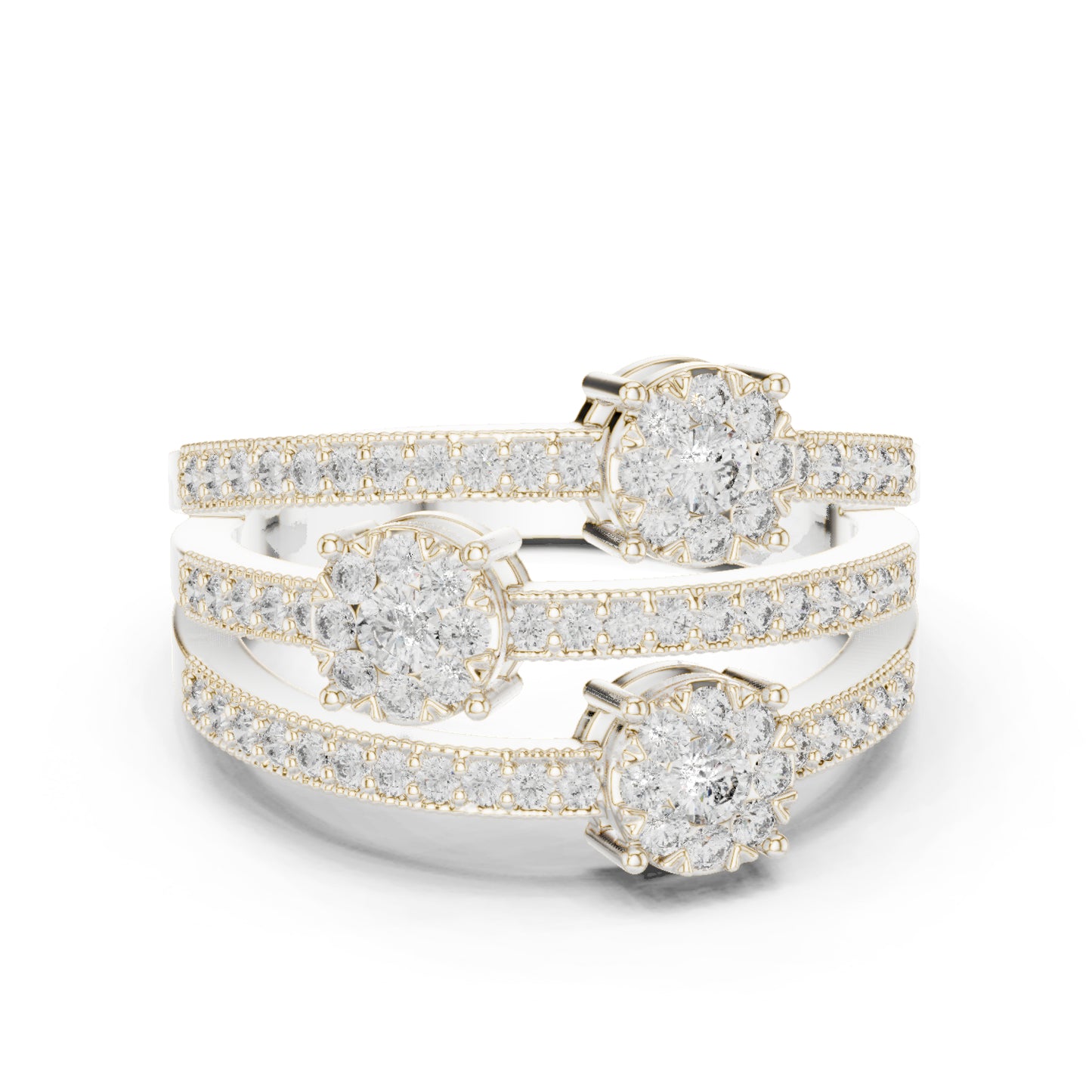 18K White Gold Round Lab-Grown Diamond Drop Ring for Women | Office Wear | Pure Carat