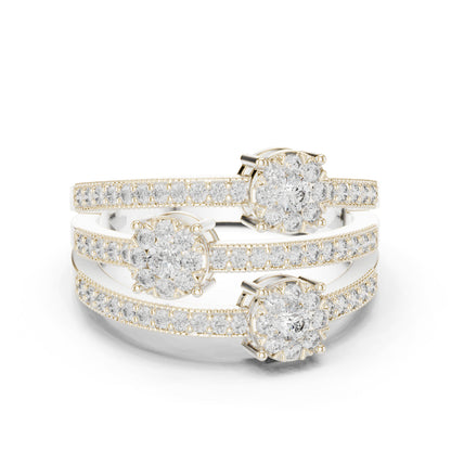 18K White Gold Round Lab-Grown Diamond Drop Ring for Women | Office Wear | Pure Carat