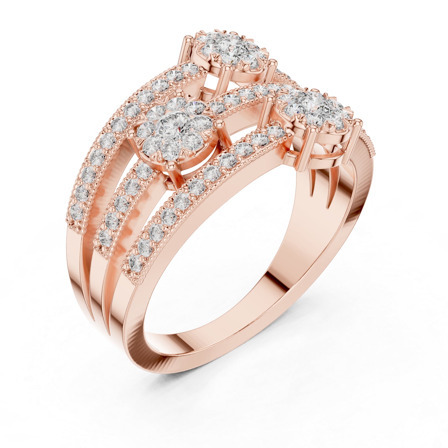 18K White Gold Round Lab-Grown Diamond Drop Ring for Women | Office Wear | Pure Carat