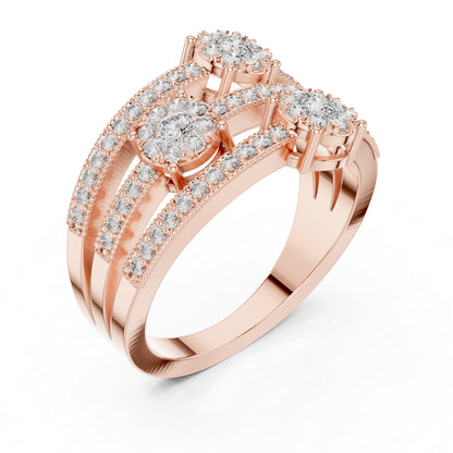 18K White Gold Round Lab-Grown Diamond Drop Ring for Women | Office Wear | Pure Carat
