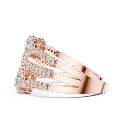 18K White Gold Round Lab-Grown Diamond Drop Ring for Women | Office Wear | Pure Carat