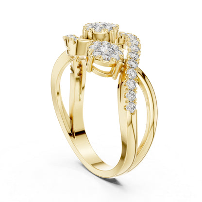 18K Yellow Gold Round Lab-Grown Diamond Engagement Ring for Women | Pure Carat