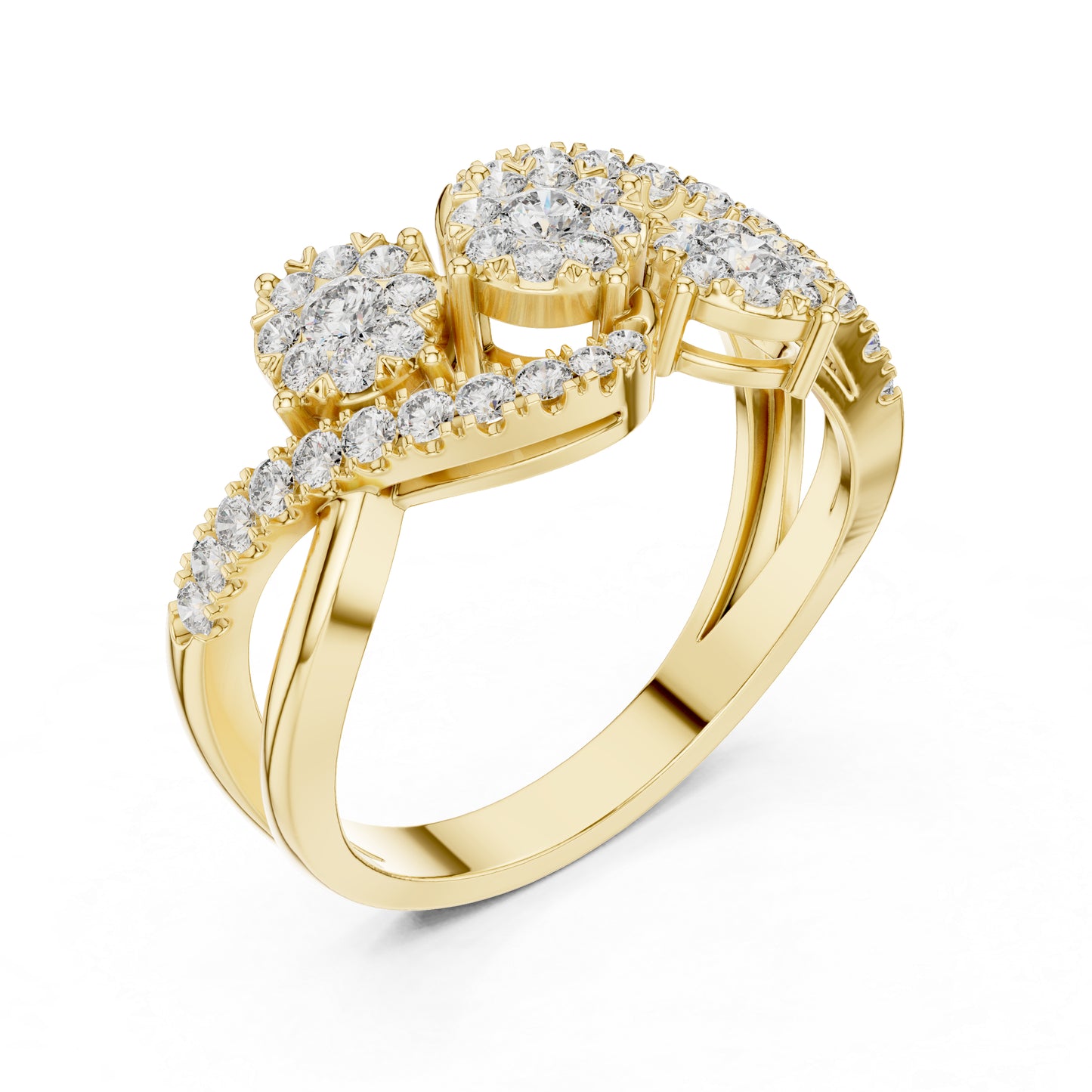 18K Yellow Gold Round Lab-Grown Diamond Engagement Ring for Women | Pure Carat