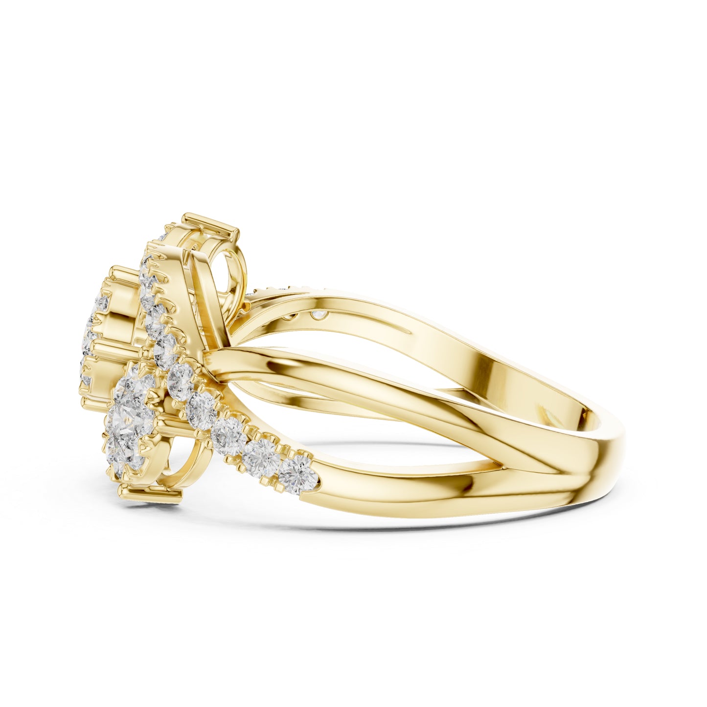 18K Yellow Gold Round Lab-Grown Diamond Engagement Ring for Women | Pure Carat