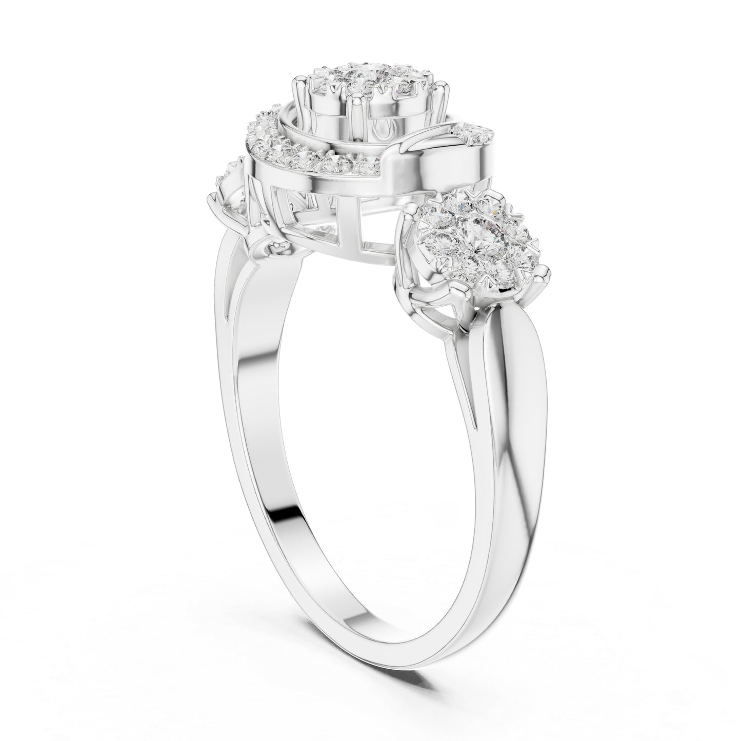 18K Rose Gold Round Lab-Grown Diamond Stud Bridal Ring for Women | Pure Carat
