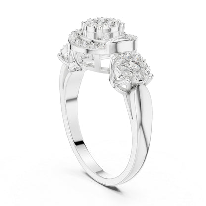 18K Rose Gold Round Lab-Grown Diamond Stud Bridal Ring for Women | Pure Carat
