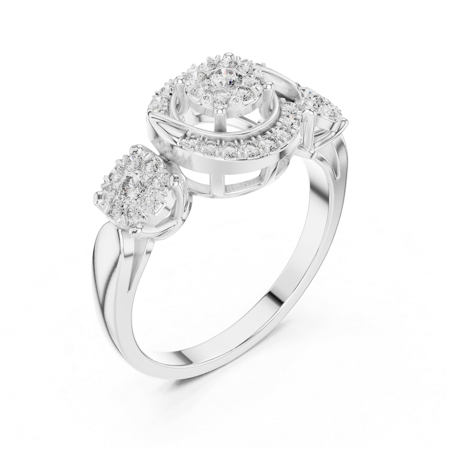 18K Rose Gold Round Lab-Grown Diamond Stud Bridal Ring for Women | Pure Carat