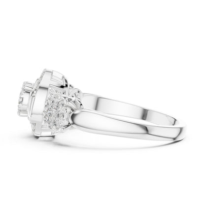 18K Rose Gold Round Lab-Grown Diamond Stud Bridal Ring for Women | Pure Carat