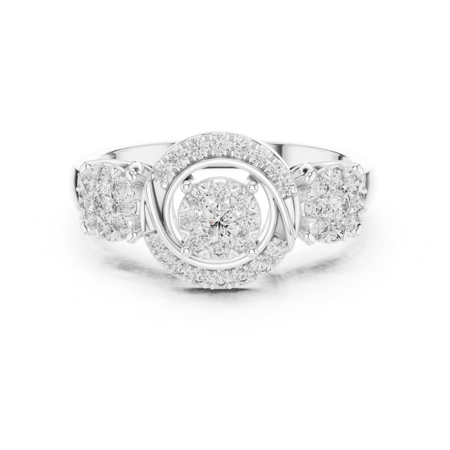 18K Rose Gold Round Lab-Grown Diamond Stud Bridal Ring for Women | Pure Carat