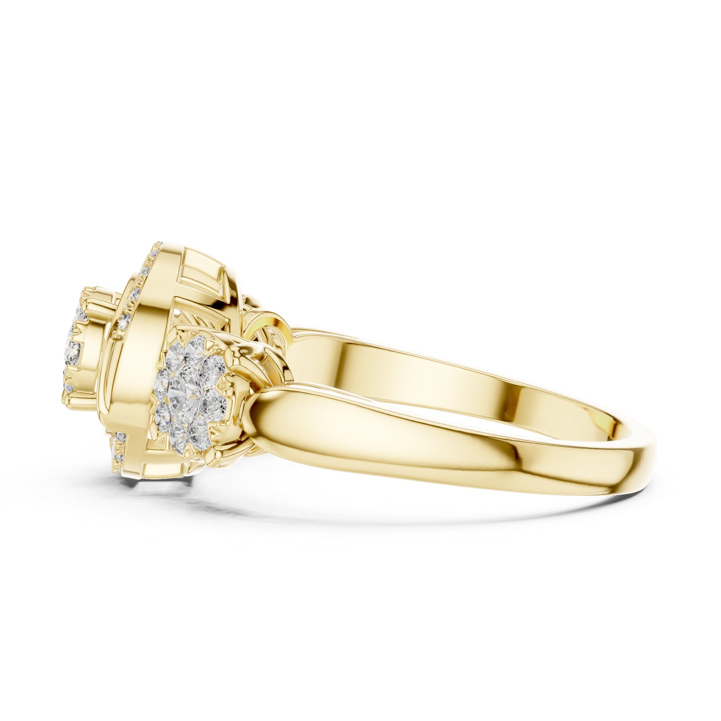 18K Rose Gold Round Lab-Grown Diamond Stud Bridal Ring for Women | Pure Carat