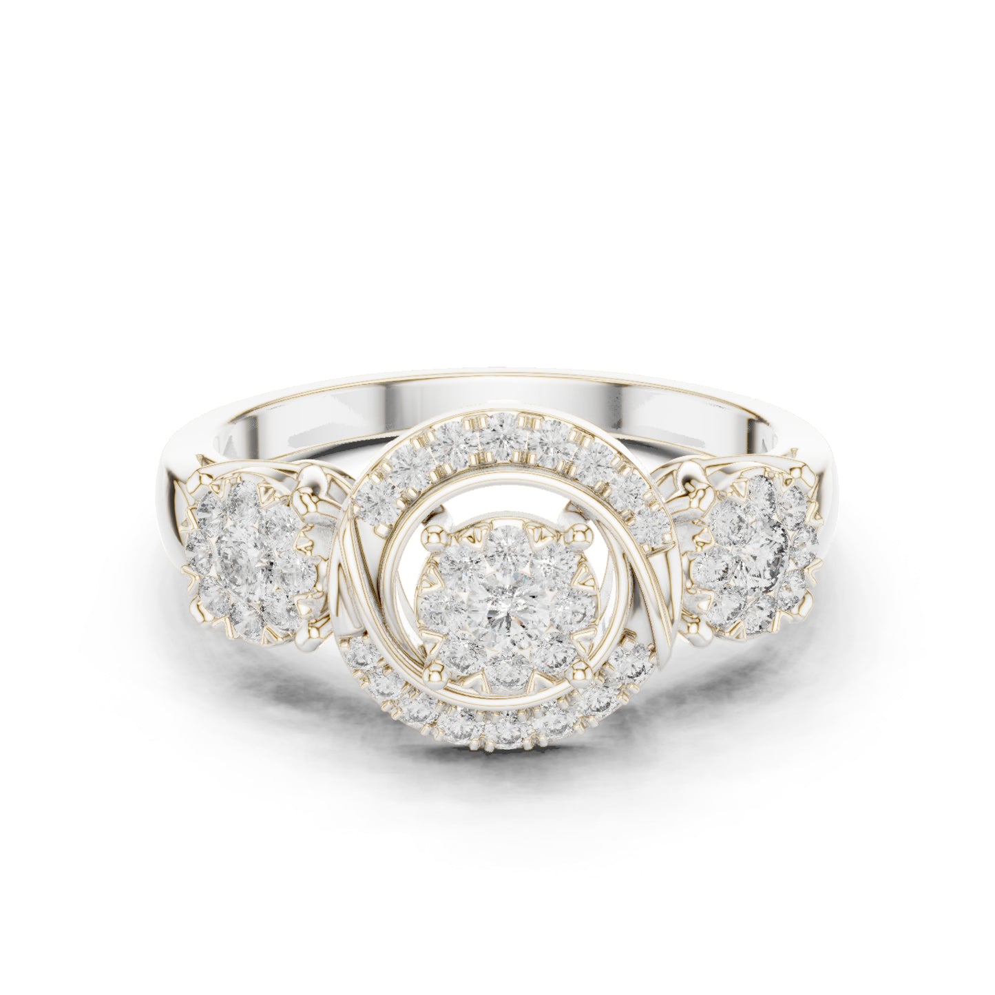 18K Rose Gold Round Lab-Grown Diamond Stud Bridal Ring for Women | Pure Carat
