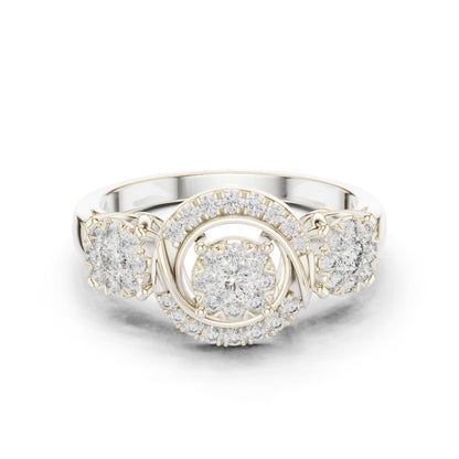 18K Rose Gold Round Lab-Grown Diamond Stud Bridal Ring for Women | Pure Carat