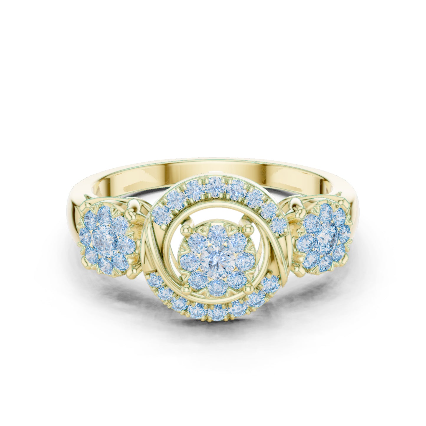 18K Rose Gold Round Lab-Grown Diamond Stud Bridal Ring for Women | Pure Carat