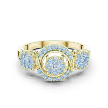 18K Rose Gold Round Lab-Grown Diamond Stud Bridal Ring for Women | Pure Carat