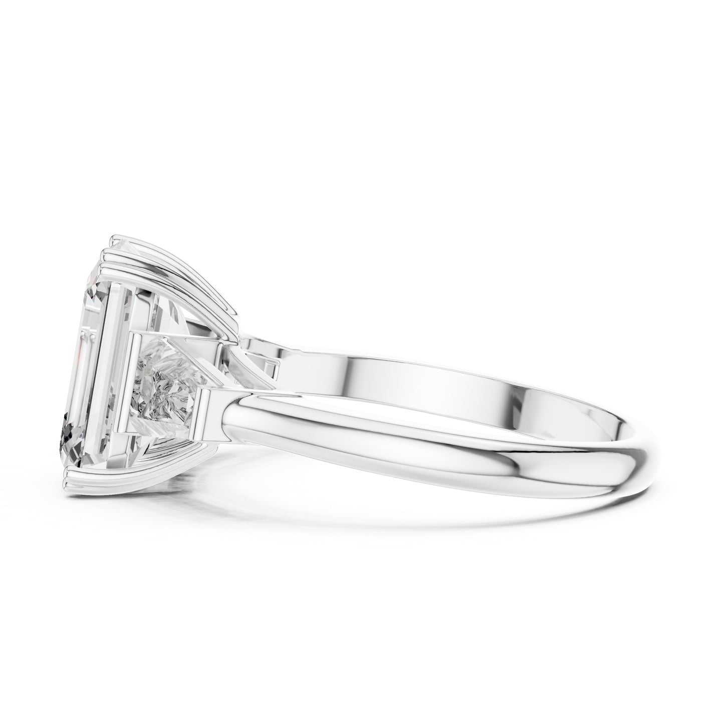 18K White Gold Princess Diamond Stud Ring for Women Party Wear Pure Carat