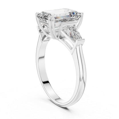 18K White Gold Princess Diamond Stud Ring for Women Party Wear Pure Carat