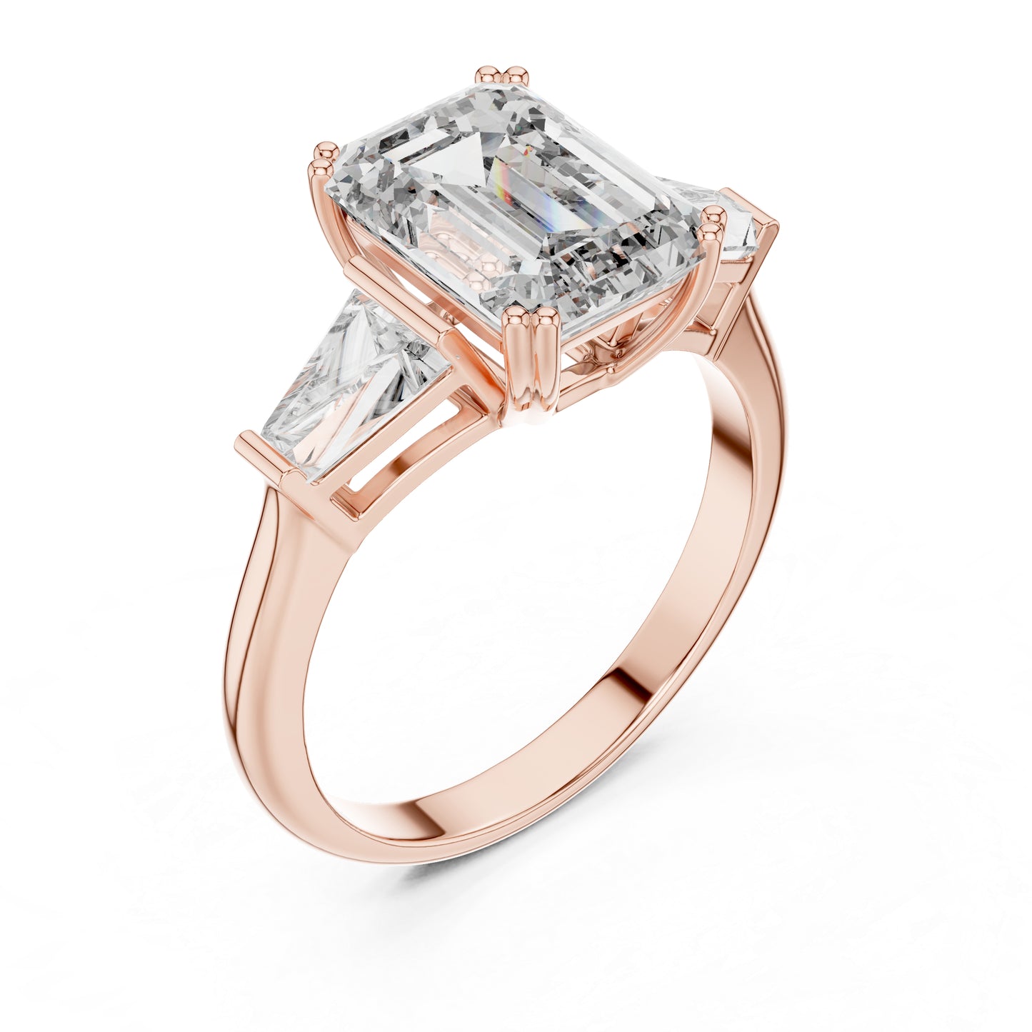 18K White Gold Princess Diamond Stud Ring for Women Party Wear Pure Carat
