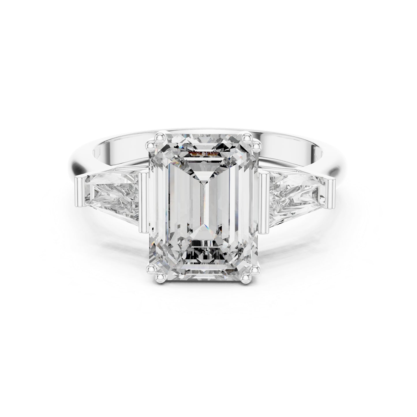 18K White Gold Princess Diamond Stud Ring for Women Party Wear Pure Carat