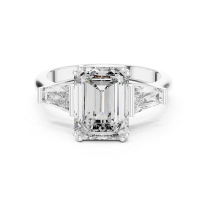18K White Gold Princess Diamond Stud Ring for Women Party Wear Pure Carat