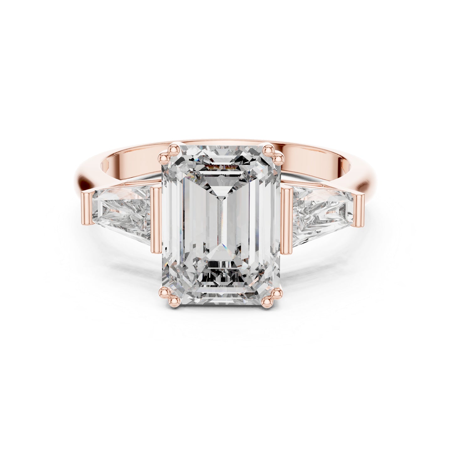 18K White Gold Princess Diamond Stud Ring for Women Party Wear Pure Carat