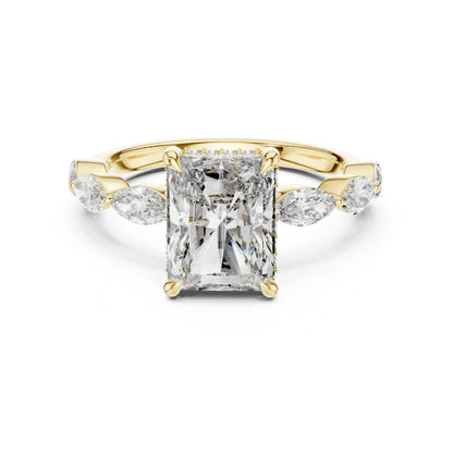 14K Yellow Gold Round, Marquise & Radiant Lab-Grown Diamond Wedding Ring for Women | Pure Carat