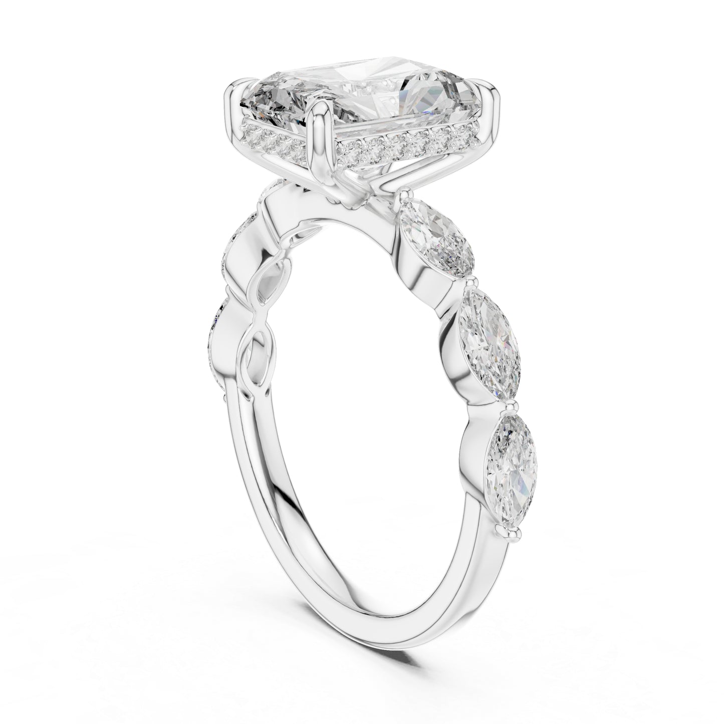 14K Yellow Gold Round, Marquise & Radiant Lab-Grown Diamond Wedding Ring for Women | Pure Carat