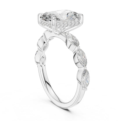 14K Yellow Gold Round, Marquise & Radiant Lab-Grown Diamond Wedding Ring for Women | Pure Carat