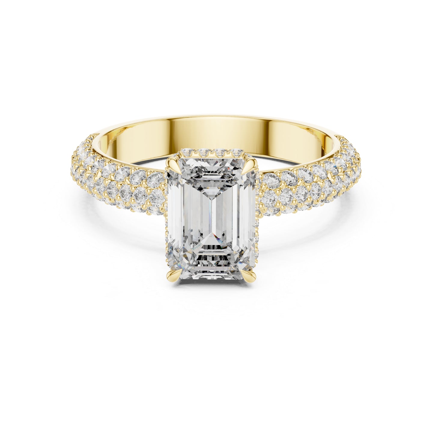 14K Rose Gold Round & Emerald Lab-Grown Diamond Engagement Ring for Women | Pure Carat