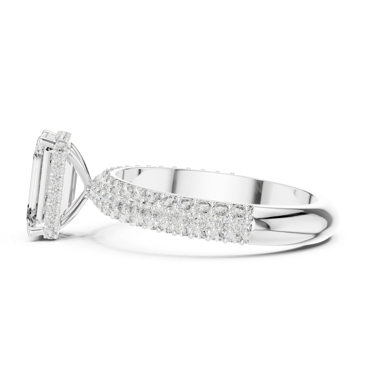14K Rose Gold Round & Emerald Lab-Grown Diamond Engagement Ring for Women | Pure Carat