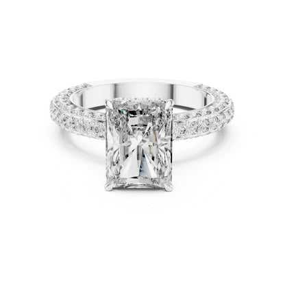 18K White Gold Round & Radiant Lab-Grown Diamond Engagement Ring for Women | Pure Carat
