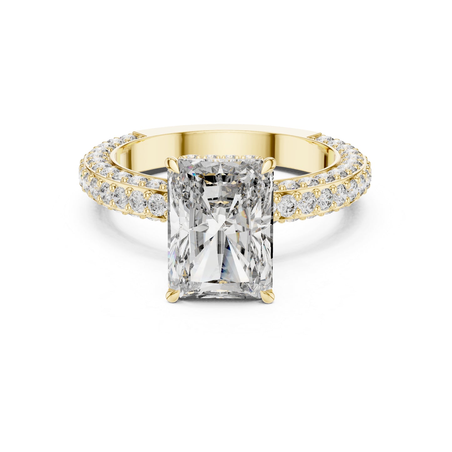 18K White Gold Round & Radiant Lab-Grown Diamond Engagement Ring for Women | Pure Carat