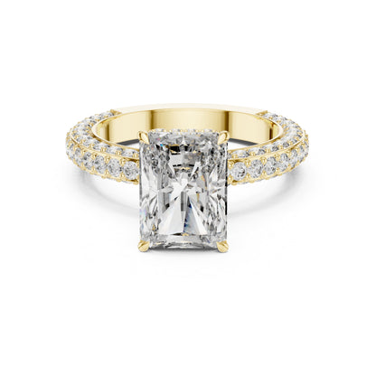 18K White Gold Round & Radiant Lab-Grown Diamond Engagement Ring for Women | Pure Carat