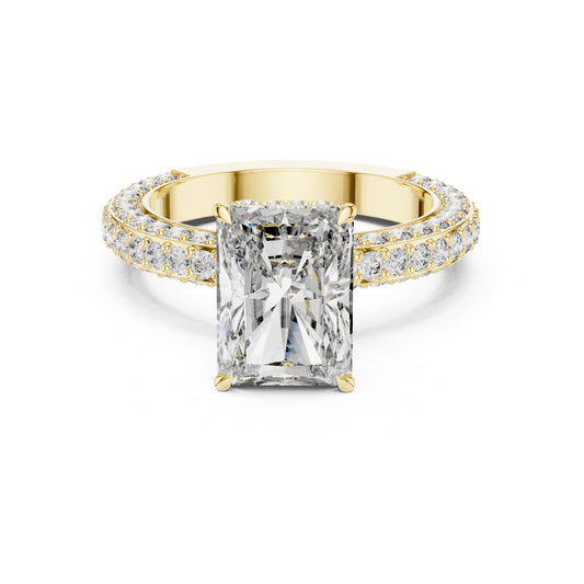 18K White Gold Round & Radiant Lab-Grown Diamond Engagement Ring for Women | Pure Carat