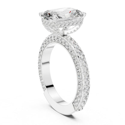 18K White Gold Round & Radiant Lab-Grown Diamond Engagement Ring for Women | Pure Carat
