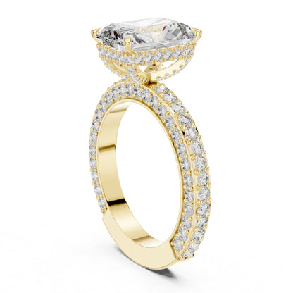 18K White Gold Round & Radiant Lab-Grown Diamond Engagement Ring for Women | Pure Carat