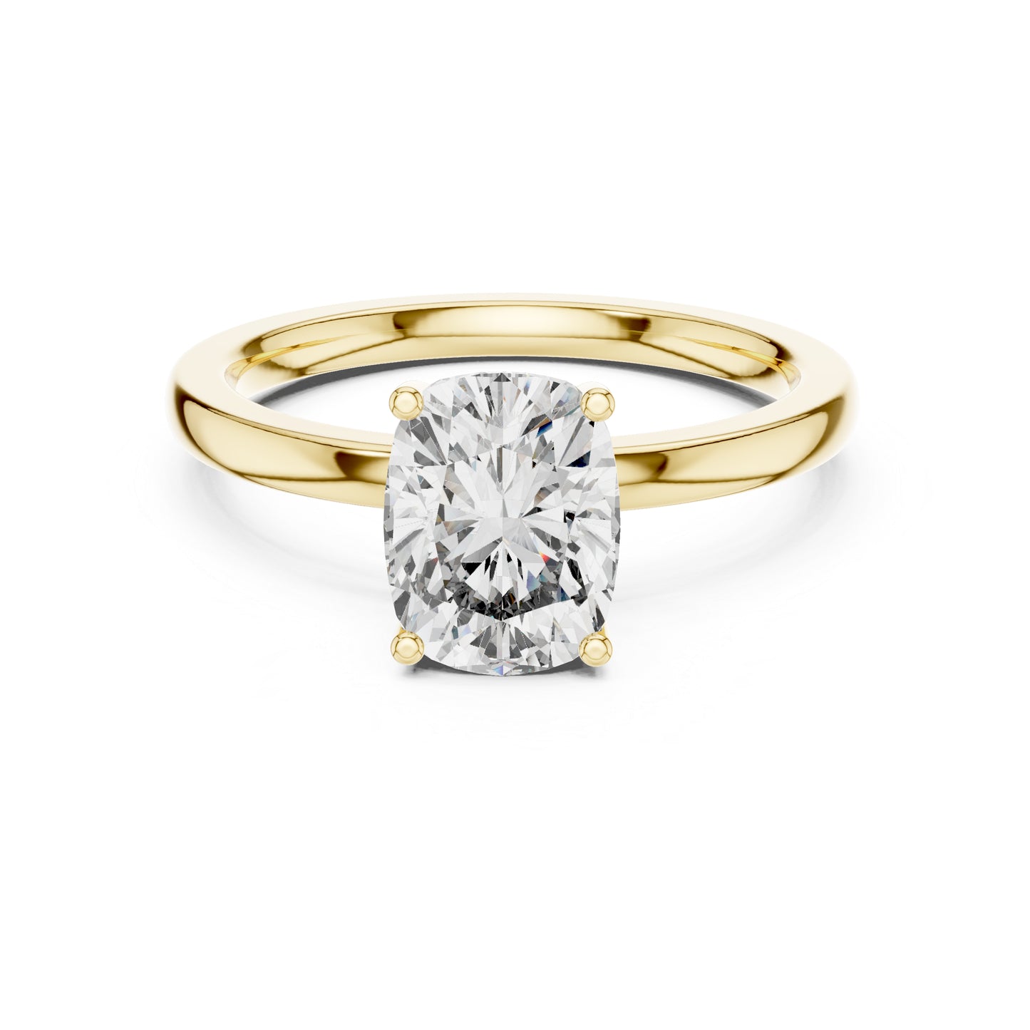 18K Yellow Gold Round & Radiant Lab-Grown Diamond Engagement Ring for Women | Pure Carat