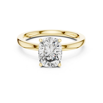 18K Yellow Gold Round & Radiant Lab-Grown Diamond Engagement Ring for Women | Pure Carat