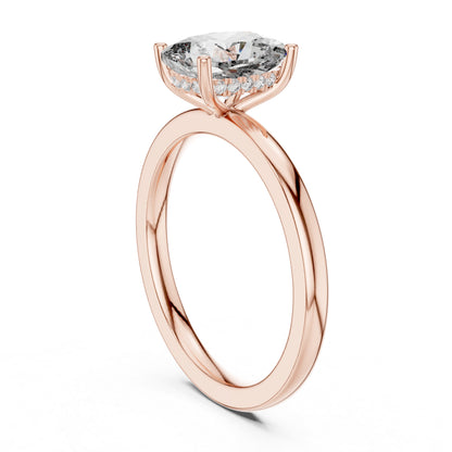 18K Yellow Gold Round & Radiant Lab-Grown Diamond Engagement Ring for Women | Pure Carat