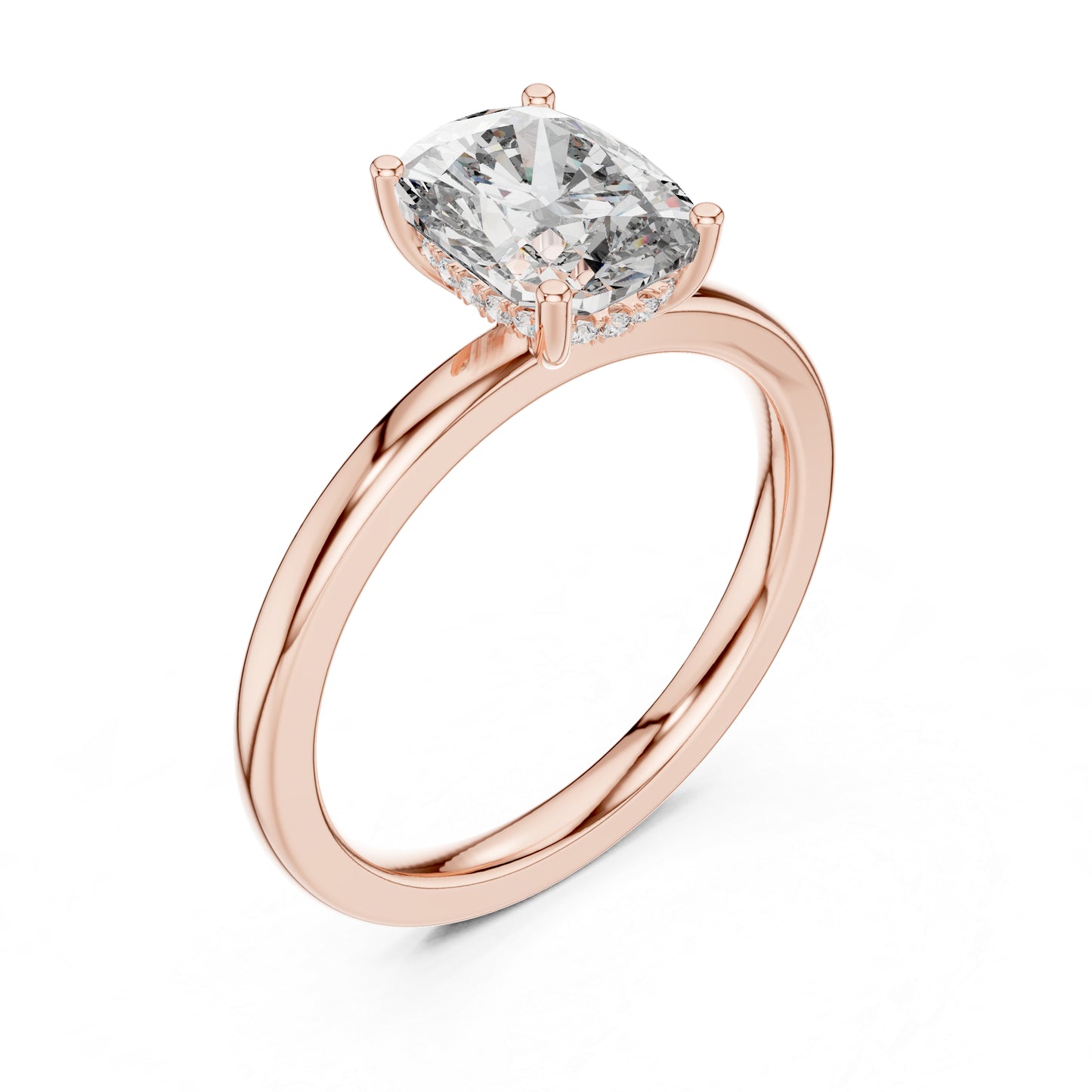 18K Yellow Gold Round & Radiant Lab-Grown Diamond Engagement Ring for Women | Pure Carat