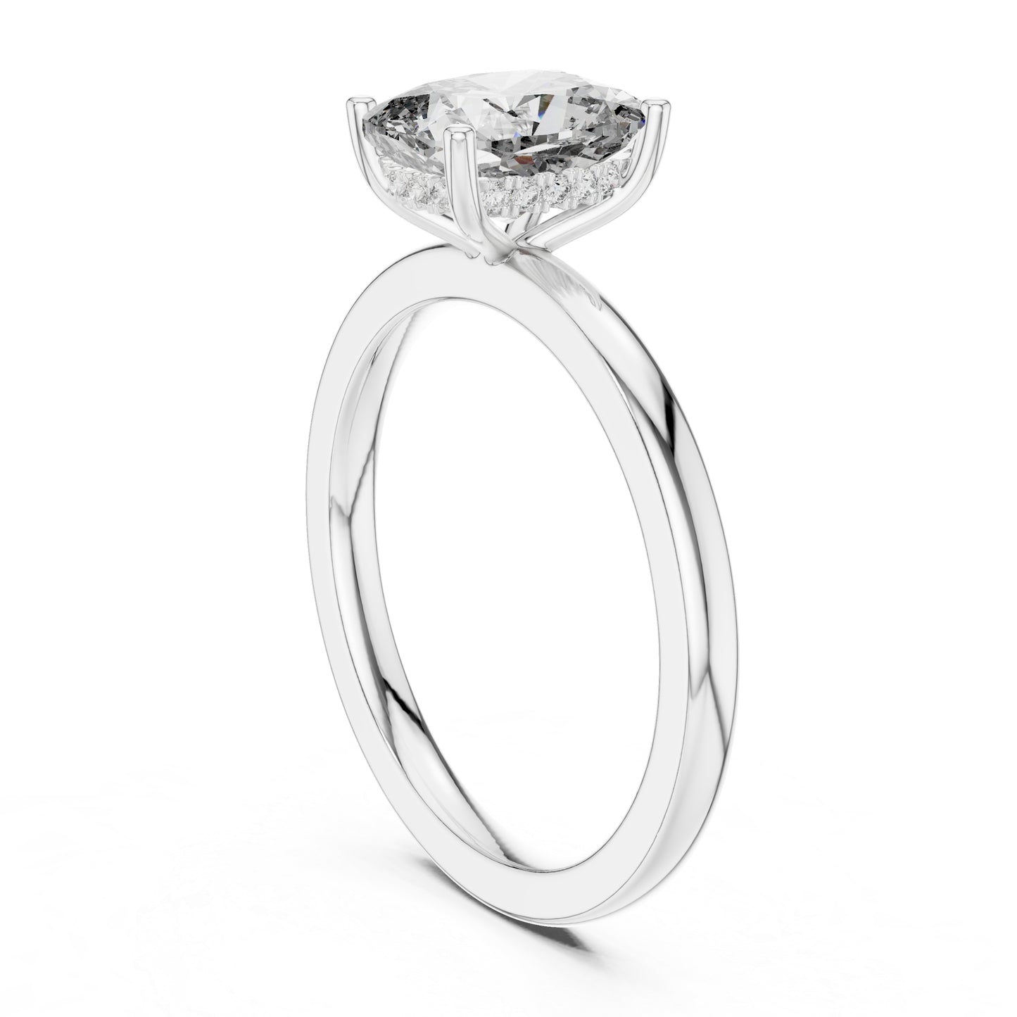 18K Yellow Gold Round & Radiant Lab-Grown Diamond Engagement Ring for Women | Pure Carat