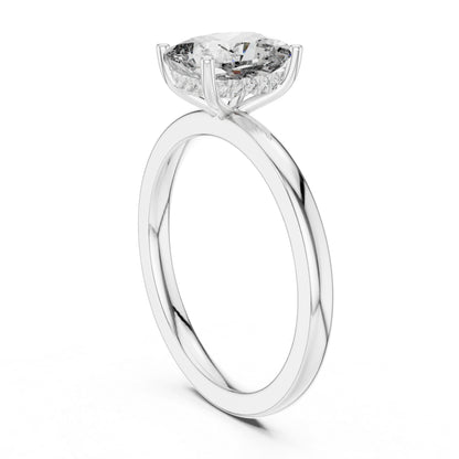 18K Yellow Gold Round & Radiant Lab-Grown Diamond Engagement Ring for Women | Pure Carat