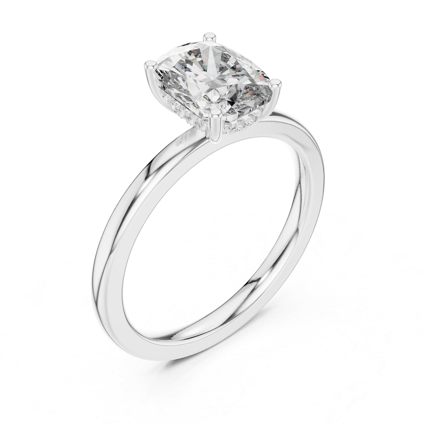 18K Yellow Gold Round & Radiant Lab-Grown Diamond Engagement Ring for Women | Pure Carat