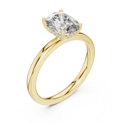 18K Yellow Gold Round & Radiant Lab-Grown Diamond Engagement Ring for Women | Pure Carat