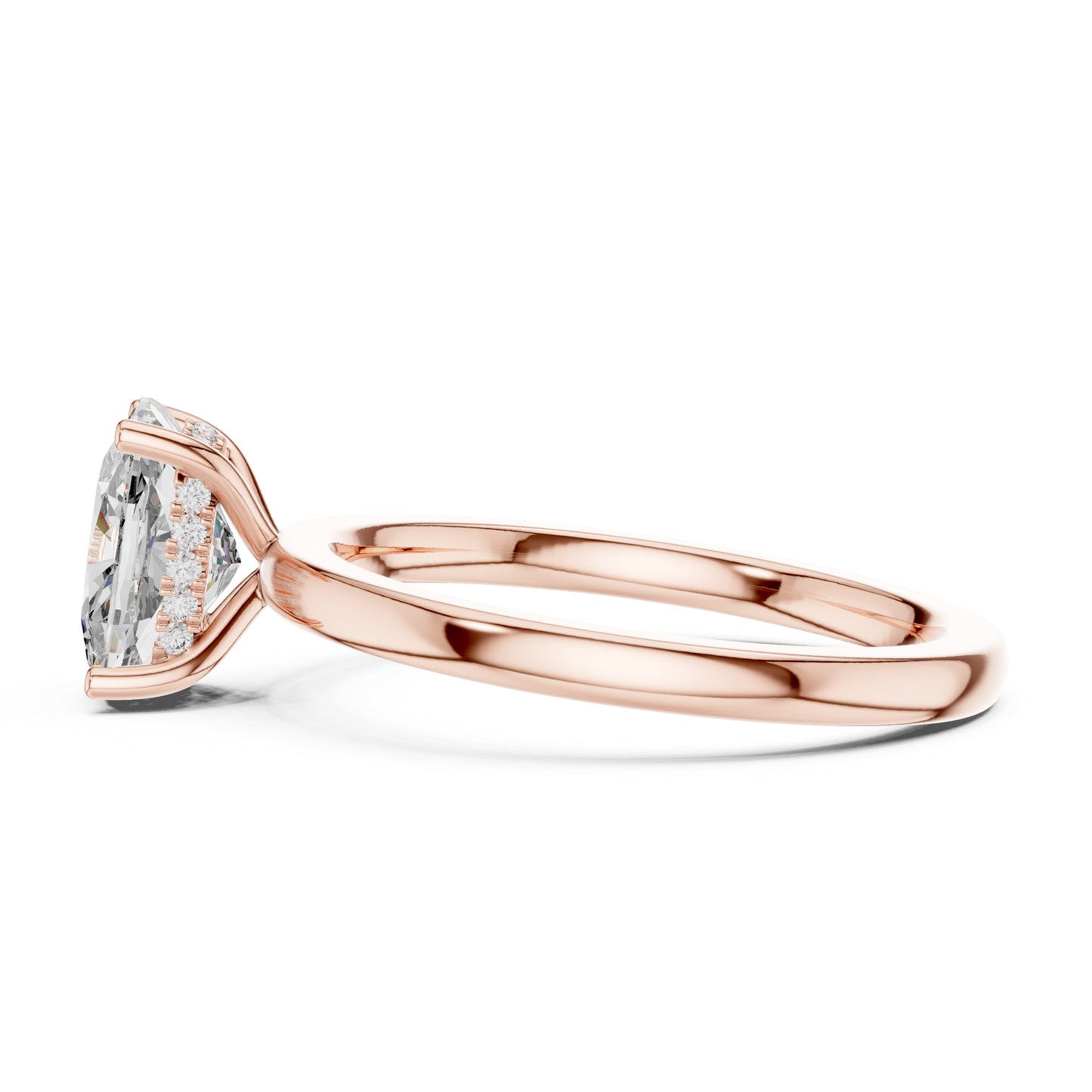 18K Yellow Gold Round & Radiant Lab-Grown Diamond Engagement Ring for Women | Pure Carat