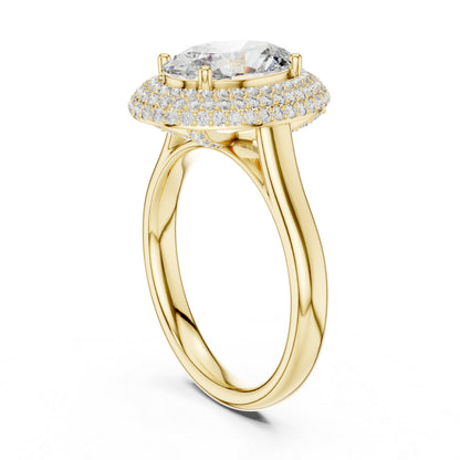 14K White Gold Round & Oval Lab-Grown Diamond Wedding Ring for Women | Pure Carat